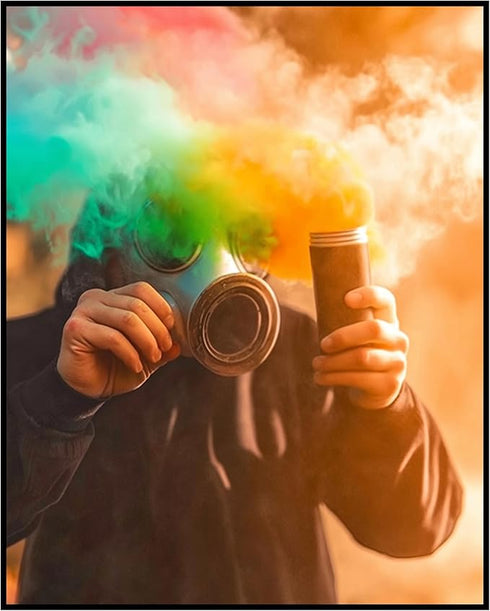 Posterizer-gritty street art-colorful poster-graffiti artist making art -4-Retro Art-Abstract & Modern Art-Gift for Street Art, Mural Fans- unfram...